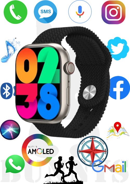 Alcatel Uyumlu Akıllı Saat Konuşma Özellikli Watch 9 45MM AMOLED EKRAN