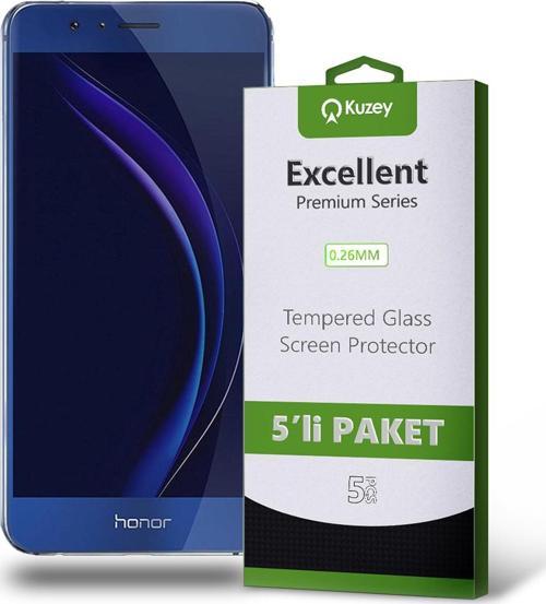 Huawei Honor 8 Temperli Ekran Koruyucu Kırılmaz Cam Ekonomik 5'li Paket
