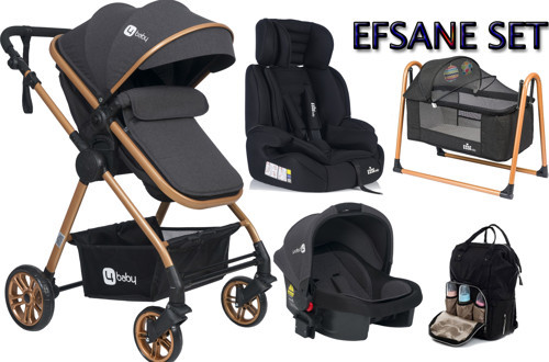 Efsane 5'li Set Travel Bebek Arabası Puset Esse Oto koltuğu Beşik Termal Çanta Yağmurluk