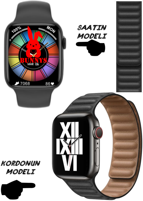 Lenovo Enjoy Uyumlu Nfc Özellikli Bt Konuşma Özellikli Wacht 8 Akıllı Saat Deri Krdn