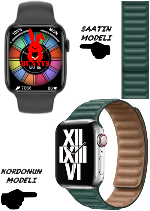 Lenovo Enjoy Uyumlu Nfc Özellikli Bt Konuşma Özellikli Wacht 8 Akıllı Saat Deri Krdn