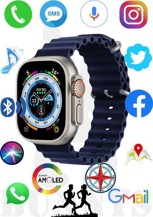 Mi 9 Uyumlu Akıllı Saat HK8 PROMAX Watch 8 Ultra 49MM AMOLED EKRAN