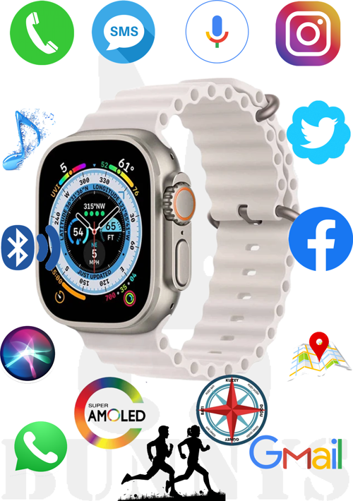 Mi 8 Uyumlu Akıllı Saat HK8 PROMAX Watch 8 Ultra 49MM AMOLED EKRAN