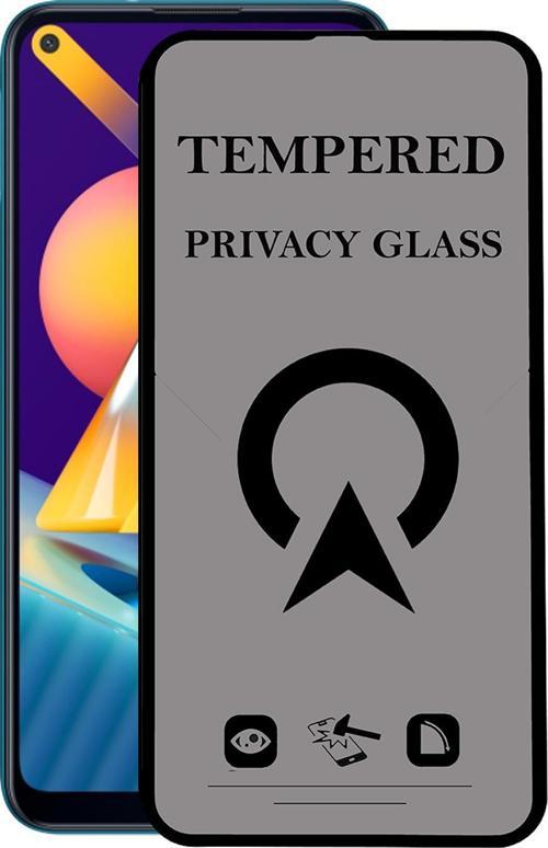 Samsung Galaxy M11 Tam Kaplayan Privacy Hayalet Temperli Ekran Koruycu Cam