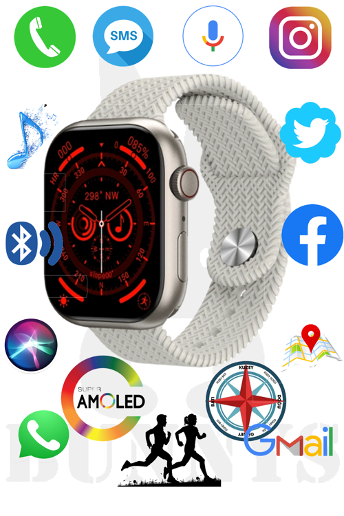 Oppo F15 Uyumlu Akıllı Saat Konuşma Özellikli Watch 9 45MM AMOLED EKRAN
