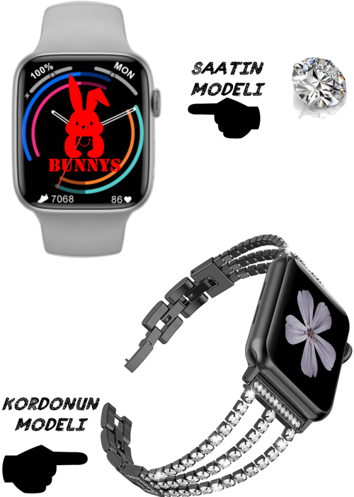 Pırlanta Wacht 8 iPhone Uyumlu Nfc Özellikli Bt Konuşma Özellikli Akıllı Saat