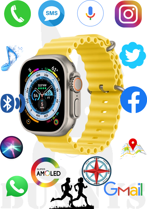 Redmi 10 Uyumlu Akıllı Saat Watch 8 Ultra 49MM Konuşma Özellikli AMOLED EKRAN