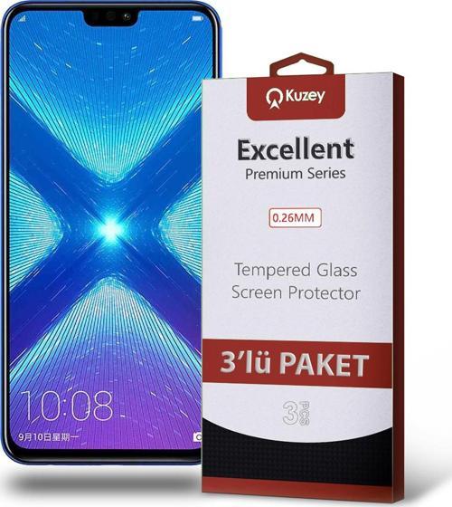 Huawei Honor 8X Temperli Ekran Koruyucu Kırılmaz Cam Ekonomik 3'lü Paket