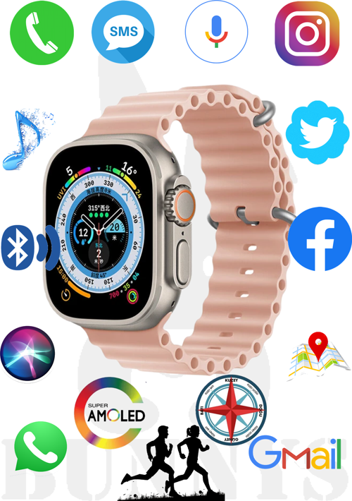 Samsung Galaxy M33 Uyumlu Akıllı Saat Konuşma Özellikli Watch 8 Ultra 49MM AMOLED EKRAN