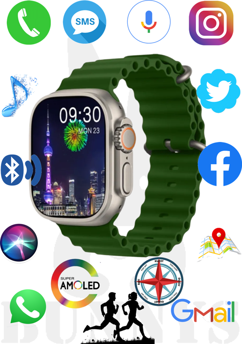 Samsung Galaxy Note 20 Uyumlu Akıllı Saat Watch 8 Ultra 49MM AMOLED EKRAN Konuşma Özellikli