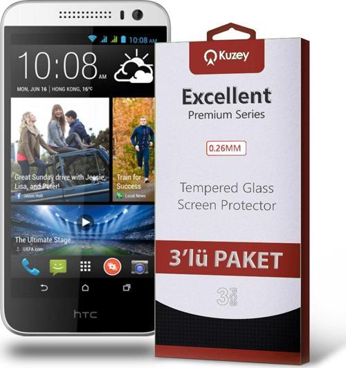 HTC Desire 616 Temperli Ekran Koruyucu Kırılmaz Cam Ekonomik 3'lü Paket