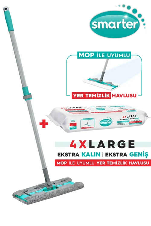 Magic Mop + Yer Temizlik Havlusu Hediyeli Paspas Mandallı Set Yüzey Bez Uyumlu