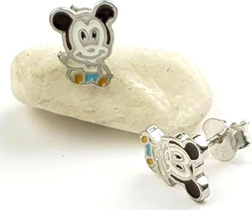 mickey mouse figürlü gümüş mineli minimal küpe