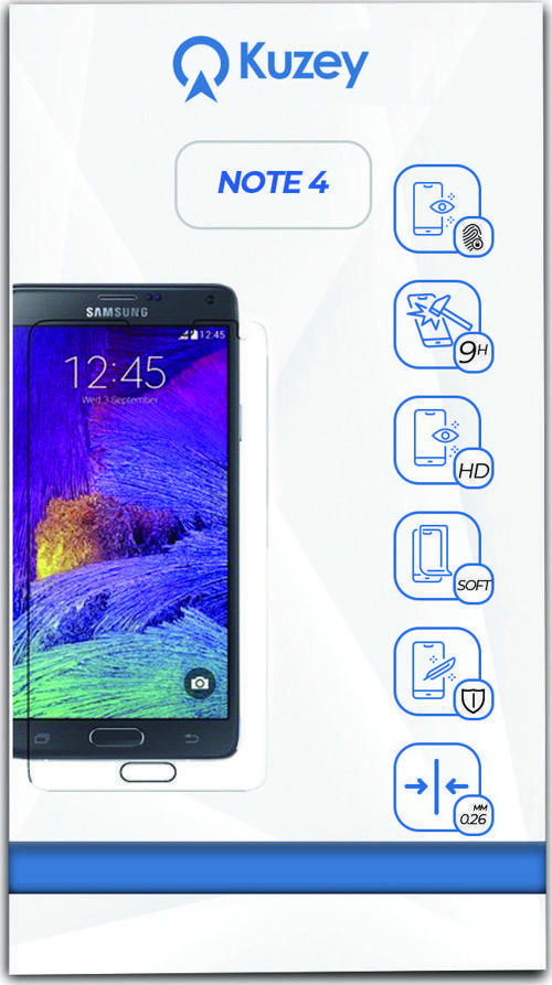 Samsung Note 4 Temperli Ekran Koruyucu Kırılmaz Cam