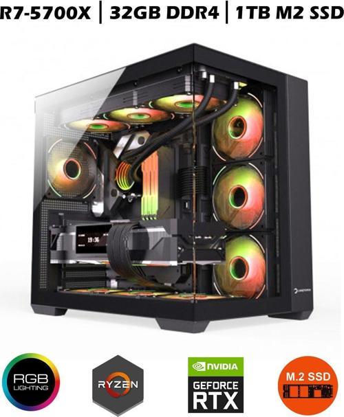 Macusa X5 Ryzen 7 5700X 32Gb Ram 1Tb M.2 Nvme Ssd 6Gb Rtx3050 Sıvı Soğutmalı Oyuncu Bilgisayarı