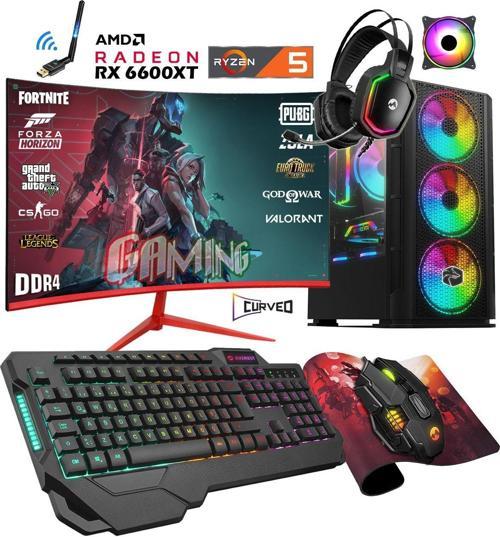 Deviant X60 Windows 11 Ryzen 5 3600 32Gb 512Gb M.2 Ssd Rx6600Xt 23.8" 165Hz Oyuncu Bilgisayar