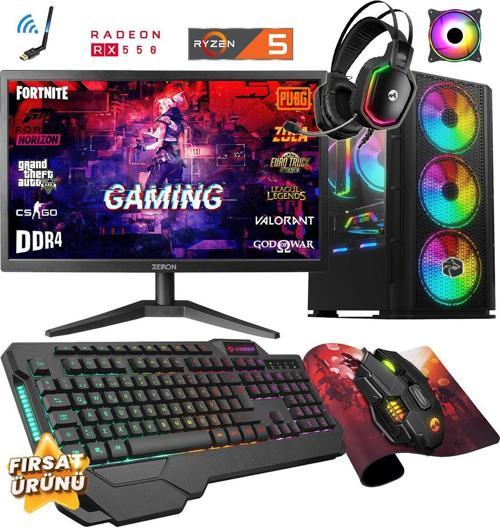 Zrx20 Lite Ryzen 5 3600 32Gb Ram 512Gb Ssd Rx550 4Gb 19" Oyuncu Masaüstü Bilgisayar