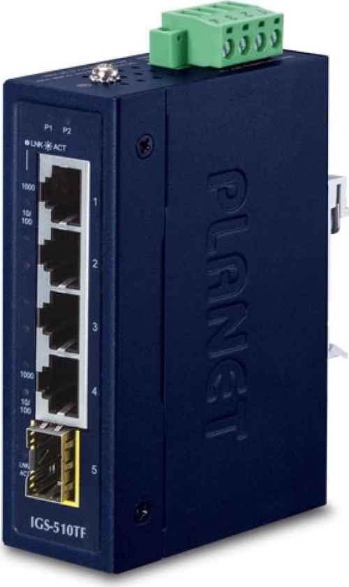 Endüstriyel Kompakt 4-Port 10/100/1000T + 1-Port 100/1000X SFP Gigabit Ethernet Switch&lt;br&gt;Indu