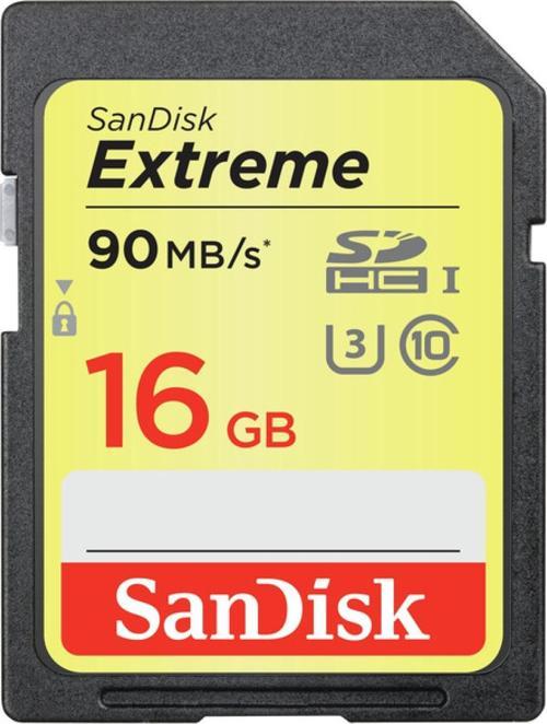 Extreme SDHC Card 16GB 90MB/s Class 10 UHS-I U3