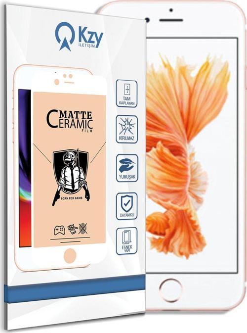 Apple iPhone 6s Tam Kaplayan Mat Seramik Nano Esnek Ekran Koruyucu - Beyaz