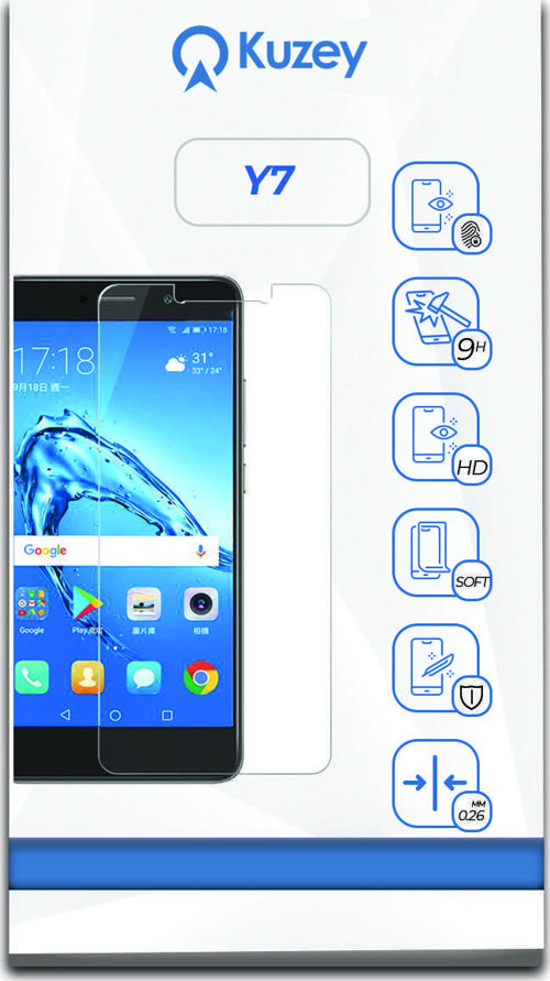 Huawei Y7 Temperli Ekran Koruyucu Kırılmaz Cam