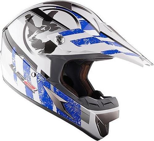 Mx433 Strıpe Cross Kask Mavi SMALL