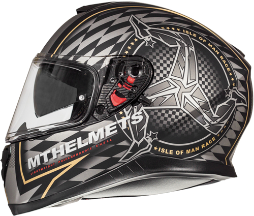 Thunder 3 Sv Kapalı Kask Isle Of Man Matt Black Gold Small