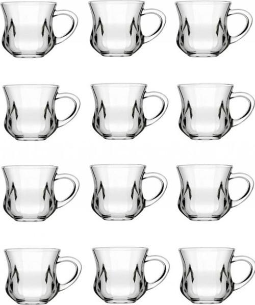 dem kulplu çay bardak -12 li çay bardağı