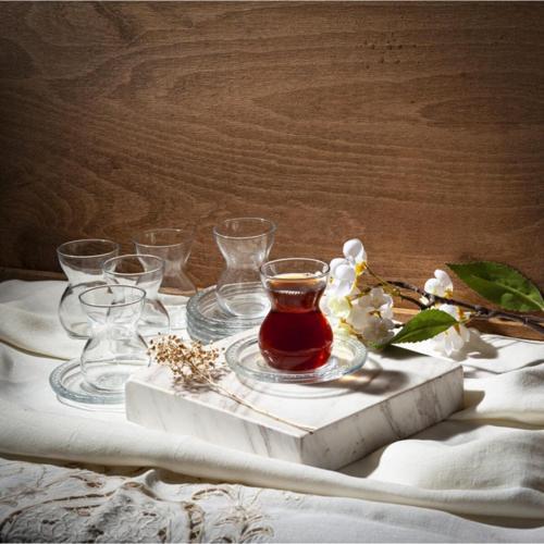 etnik 12 parça çay seti takımı - çay bardağı takımı seti 96575