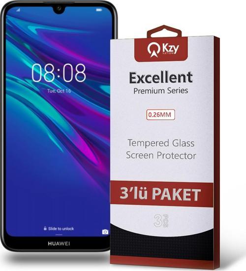 Huawei Y6 2019 Temperli Ekran Koruyucu Kırılmaz Cam Ekonomik 3'lü Paket