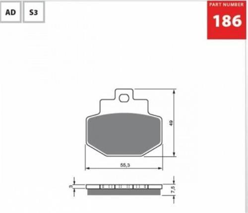 Fren Balatası Arka Pıaggıo Gts 125 250 300 Gılera Runner 125 180 200 186
