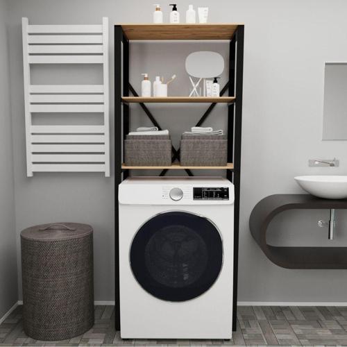 Çamaşır Makinesi Üstü Düzenleyici Raf Banyo Dolabı Rafı Makine Üstü Dolap Raf 3 Lü
