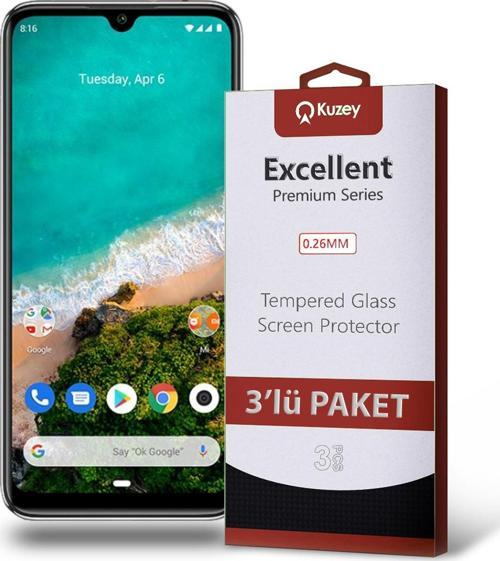 Xiaomi Mi A3 Temperli Ekran Koruyucu Kırılmaz Cam Ekonomik 3'lü Paket