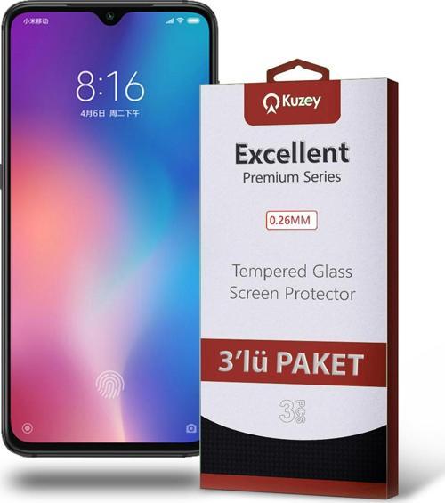Xiaomi Mi 9 Temperli Ekran Koruyucu Kırılmaz Cam Ekonomik 3'lü Paket