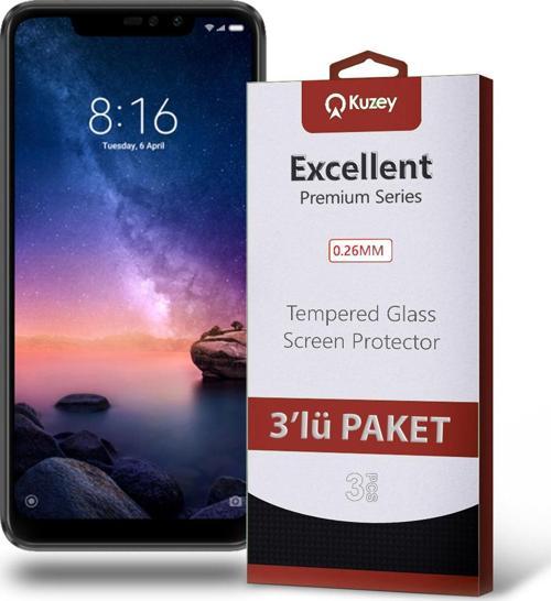 Xiaomi Redmi Note 6 Pro Temperli Ekran Koruyucu Kırılmaz Cam Ekonomik 3'lü Paket