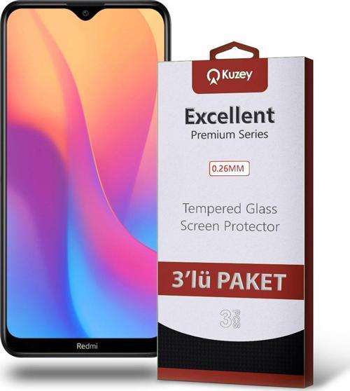 Xiaomi Redmi 8A Temperli Ekran Koruyucu Kırılmaz Cam Ekonomik 3'lü Paket