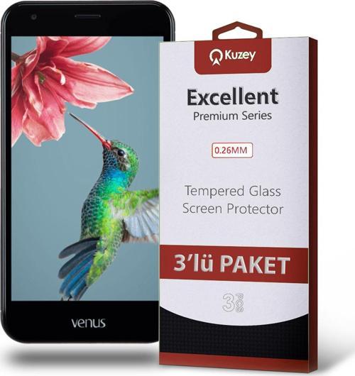 Vestel Venüs V5 Temperli Ekran Koruyucu Kırılmaz Cam Ekonomik 3'lü Paket