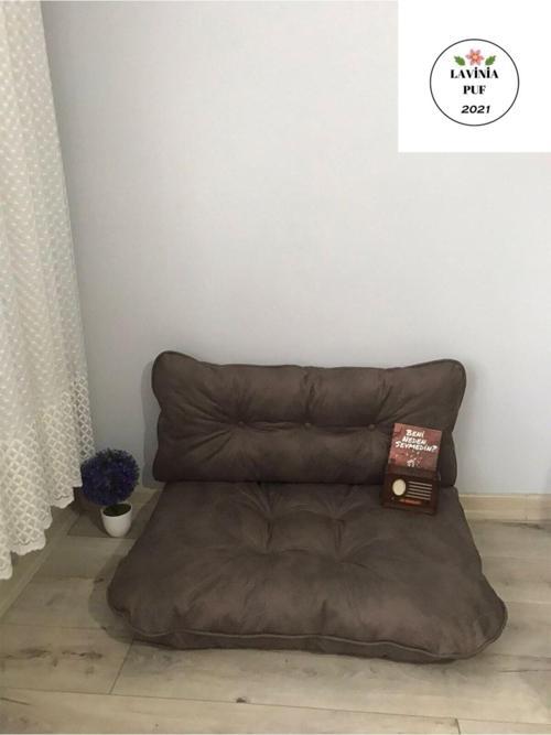 Petek Önü Palet Yer Minderi Ikili Takım Kahverengi