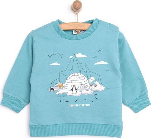 HelloBaby Basic Az Şardonlu Kutup Temalı Desenli Sweatshirt Erkek Bebek