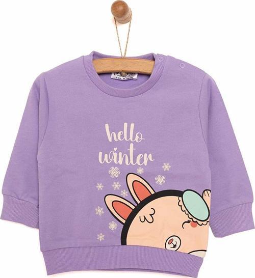 HelloBaby Basic Az Şardonlu Sevimli Tavşan Desenli Sweatshirt Kız Bebek