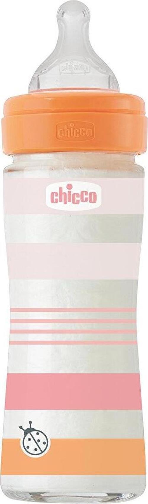 Wellbeing Yavaş Akış Pembe Cam Biberon 240 ml 0+ Ay