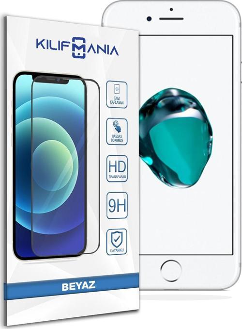 Iphone 7 Beyaz Tam Kaplayan Temperli Ekran Koruyucu Cam
