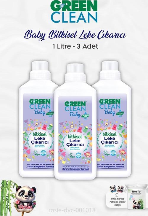 3 Adet Green Clean Baby Bitkisel Leke Çıkarıcı 1 lt ve ROSIE