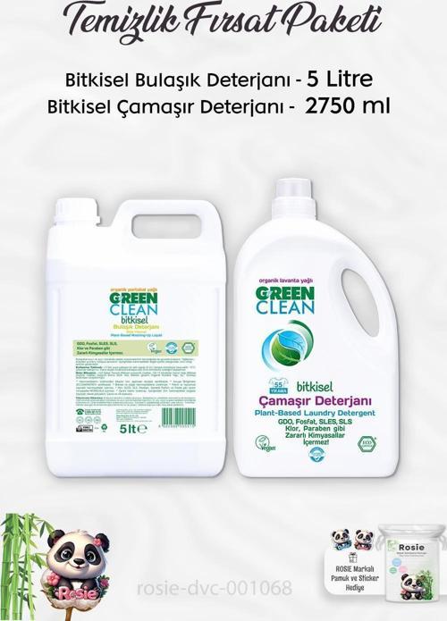 Sıvı Çamaşır Deterjanı 2750 ml, Bulaşık Deterjanı 5 lt ve ROSIE