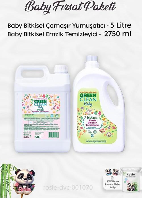 Baby Emzik Biberon Temizleyici 2750 ml, Baby Çamaşır Yumuşatıcısı ve ROSIE