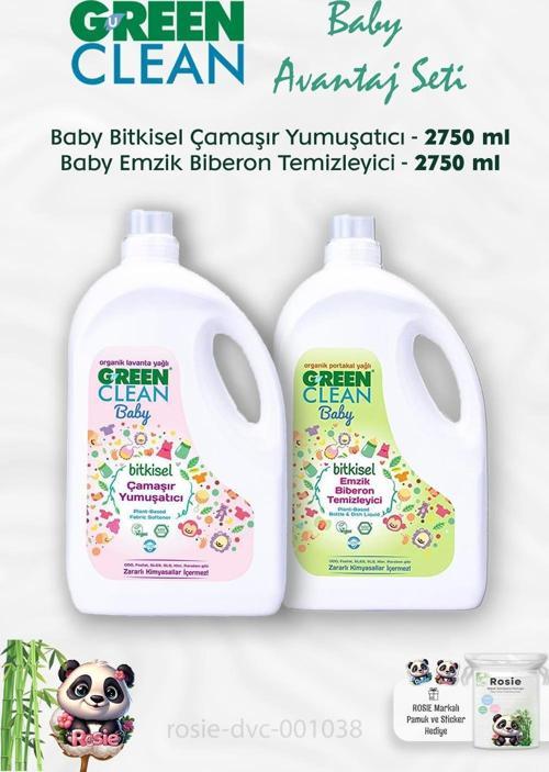 Baby Emzik Biberon Temizleyici 2750 ml, Çamaşır Yumuşatıcısı ve ROSIE