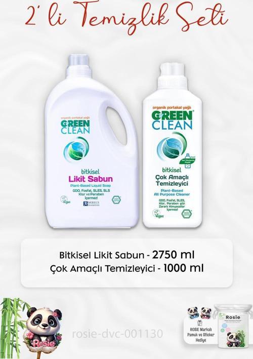 Bitkisel Likit Sabun 2750 ml, Çok Amaçlı Temizleyici  1 lt ve ROSIE