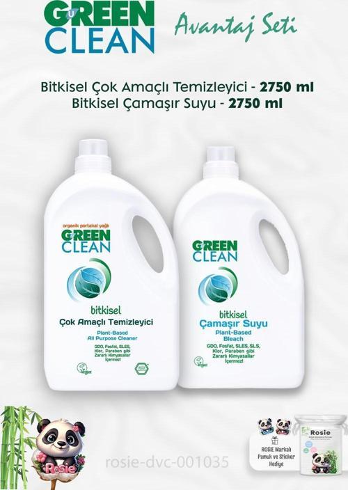 Çok Amaçlı Temizleyici Portakal Yağlı 2.75 kg, Çamaşır Suyu 2.75 kg ve ROSIE