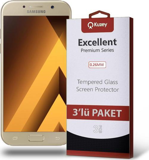 Samsung Galaxy A5 2017 Temperli Ekran Koruyucu Kırılmaz Cam Ekonomik 3'lü Paket
