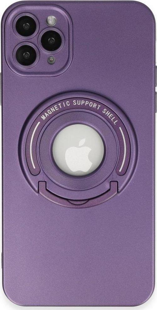 Apple iPhone 13 Pro Max Kılıf Wireless Şarj Destekli Lens Korumalı Magsafe Standlı Lukka Kapak